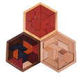 Creative Wooden Hexagon Jigsaw Puzzles Board Geometric Wood Shapes Puzzle Kids Educational Toys