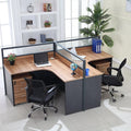 Best-selling Modern L Type 4-Person Independent Office Glass Partition Workstation with Lock Drawer for School & Supermarket Use