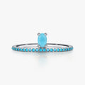 Genuine 925 Sterling Silver Vintage Oval Turquoise Crown Elegant Female Finger Rings for Women Statement Fine Jewelry