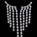 Luxury S925 Silver Post Water Drop Tassel Earrings Silver Bling Cubic Zirconia CZ Tassel Stud Earrings for Girl