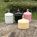 Factory Wholesale Diamond Shaped Luxury Candy Storage Jar Paint Stained Glass Jars Containers for Food Storage Preservation