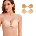 Matte Solid Reusable Skin Colour Invisible Backless Adhesive Push up Breathable Silicone Bra for Wedding Dress