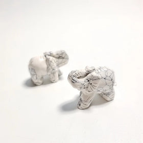 Diy Trends Natural Howlite Animal Sculpture Elephant