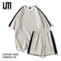 Wholesale Custom Logo Men Casual Summer Round Neck Short Sleeve T Shirt and Shorts Fashion Two Pieces Set