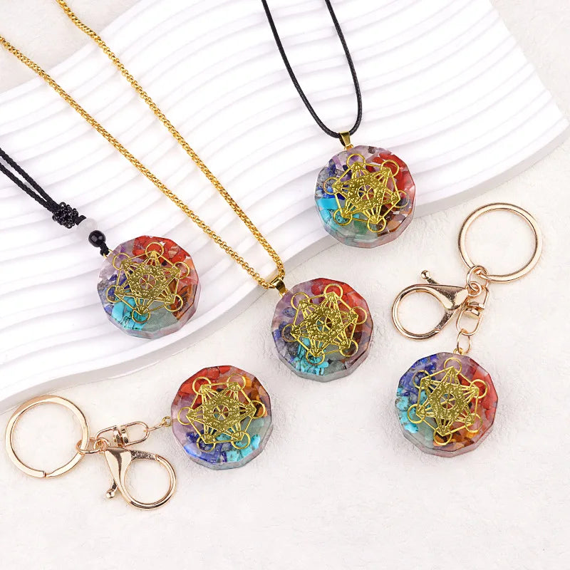 Wholesale Lightweight Gothic Resin Orgone Pendant Necklace Keychain Customizable Fashion Jewelry for Women Men for Children