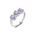 YBO 925 Sterling Silver Platinum Plated Fine Jewelry Women's Engagement Ring Oval Cut Amethyst Citrine Garnet for Wedding