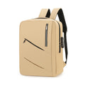 Multifunctional Men's Waterproof PU Leather Business Backpack Zipper Closure with USB Port Polyester Lining for School or Boys