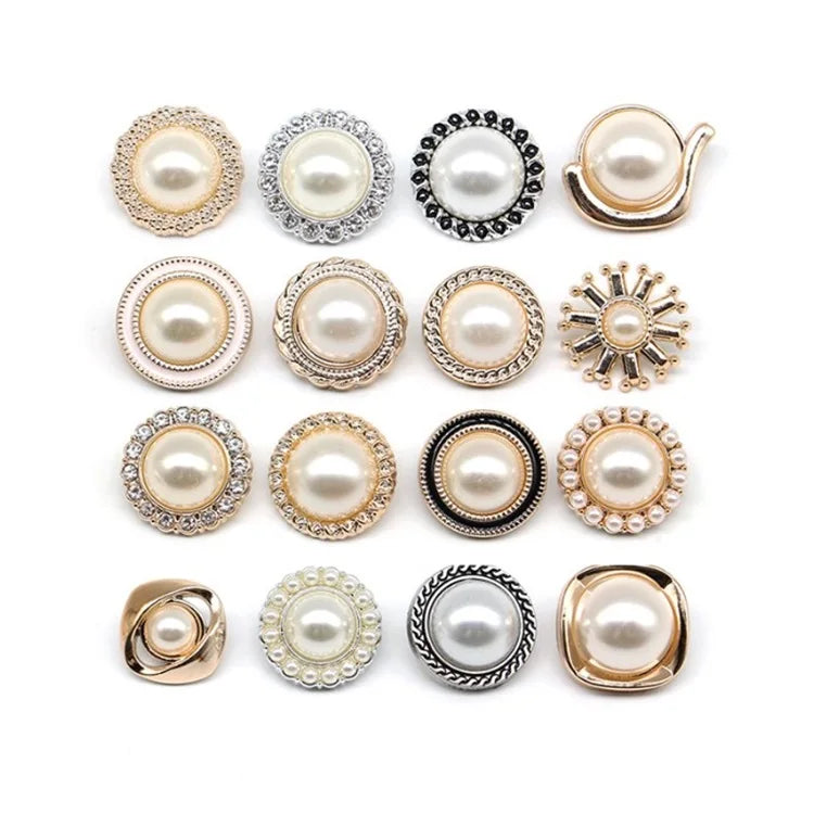 Wholesale Garment Accessories Hand Sewing Shank Rhinestone Pearl Buttons