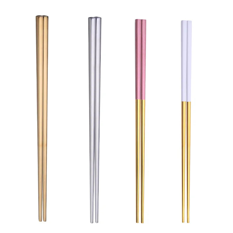 Wholesale Korean 18/10 Stainless Steel Chopsticks 304 Titanium Mirror Polished for Back to School Occasions