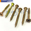 MALAXY Yellow -Zinc Self Drilling Nail Wood 6-Lobes Csk Head W/6 Ribs Chipboard W/Serrated 6-32 Knurled Thumb Phillips Square Re