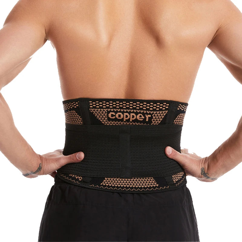 Adjustable Copper Lower Back Waist Support Lumbar Brace Lumbar Belt for Back Pain