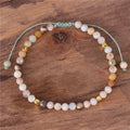 Chic 4mm for  Stone Gemstone Beads Dainty Bracelet Tibetan Braided Cord Adjustable Women's Friendship Jewelry Wholesale
