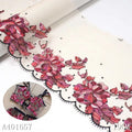OEM 3D Embroidered Lace Trim 19CM Beige Colorful Embroidery Border Lace Trim Mesh Fabrics Lace for Women Dress