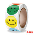 500PCS/Roll 1 Inch Popular  Seller Colorful Cartoon Smail Round Children's Stickers for Writable Blank Round Dot Labels