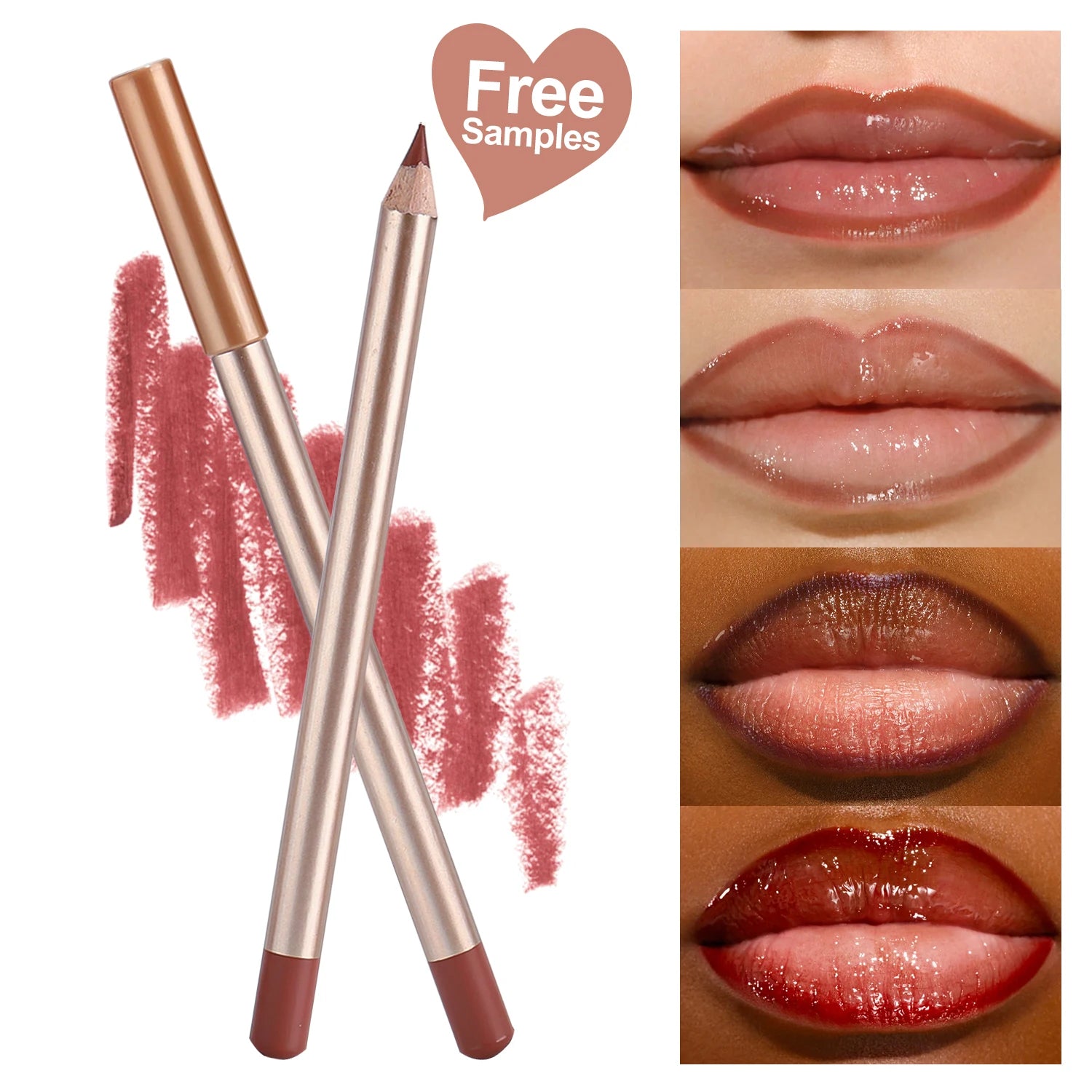 OEM Factory Price Wood Lipliner Pencil New Design Creamy Gold Lip Liner Pen Private Label Organic Lip Liner Pencil