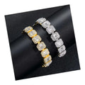 Custom Men Women Bracelets Design AAA Zirconia Iced Out Jewelry 18k Gold Hand Bracelet for Men