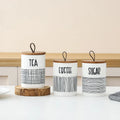 Wholesale New Arrival Light Luxury Nordic Eco-Friendly Shelf Kitchen Coffee Tea Sugar Grain Storage Bamboo Cover Ceramic Sealed