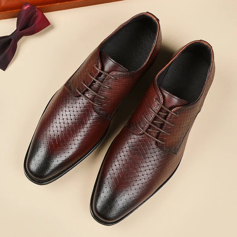 Dropshipping Italian Luxury Premium Leather Men's Office Shoes Oxford Dress Shoes for Wedding Winter Season