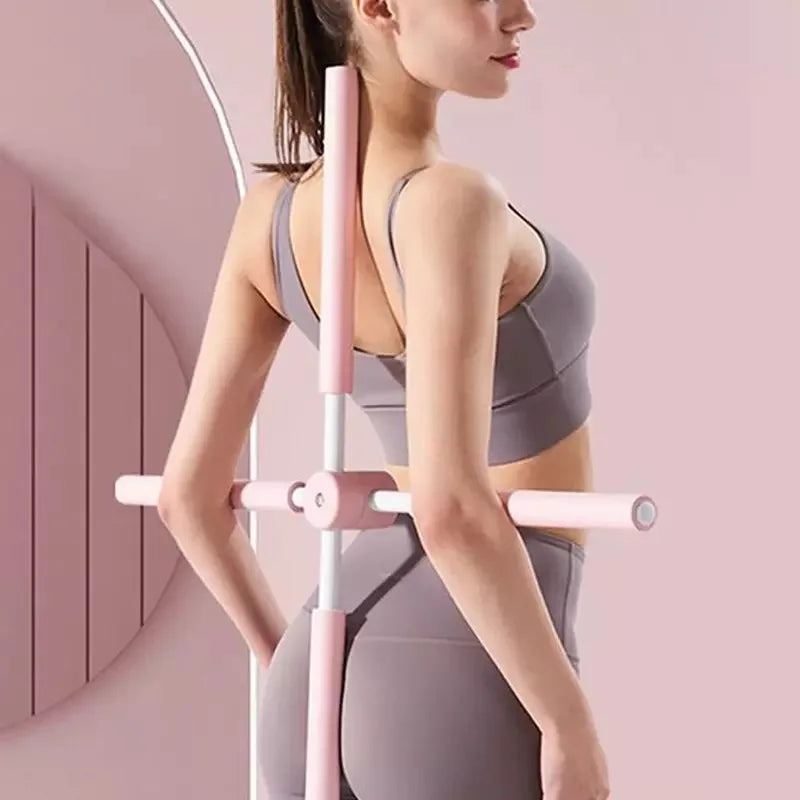 Open Back Palo Pilates Cross Bar Stretching Tool Yoga Stick Accessories Body Posture Hunchback Corrector Durable Steel+Foam