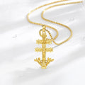Merryshine Wholesale Fine Jewelry 18k Gold Plated 925 Sterling Silver Necklace Caravaca Cross Pendant with Angel