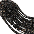 Natural Stone2mm 3mm 4mm Black Striped Agate  Round Faeced Bead Gemstone Beads for Necklace Jewelry Making