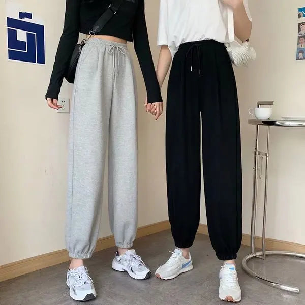 Cheap Price Solid Gray Color Drawstring Sport Pants Woman Wholesale Blank Jogger Sweatpants