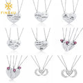 Custom Mothers Day Gift Connecting Heart Pendant Puzzle Couple Necklace Valentine's Day Jewelry