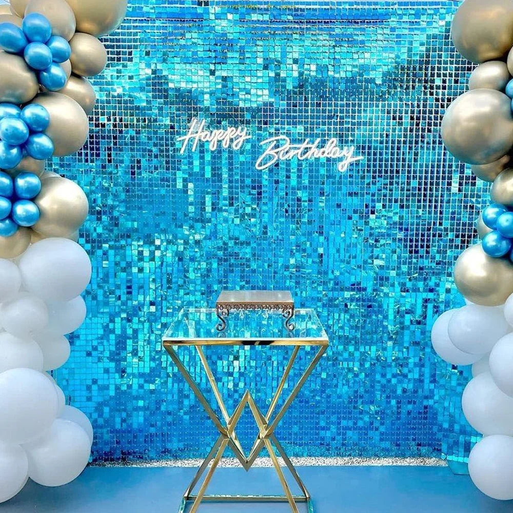 Stunning Sparking Iridescent Mirror Panel Wholesale Shimmer Sequin Wall Birthday Supplies Wedding Decoration Advertisement Board