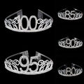 Top Seller 10 -100 Years Old Birthday Crown With Comb Rhinestone Alloy Silver Plated Tiara Headband Head Accessories