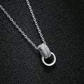 Wholesale 925 Sterling Silver Double Circle Diamond Necklace Korean Fashion Female Pendant Zircon Cute for Engagement Wedding