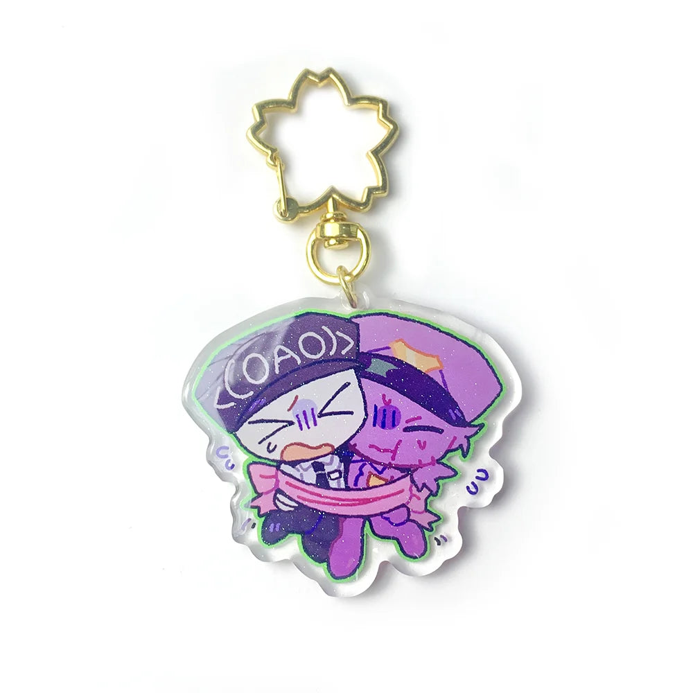 Design custom holographic epoxy resin acrylic promotional gifts custom personalized printing acrylic key chain charm