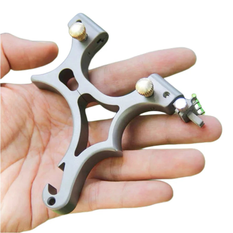 High Precision Portable Hunting Slingshot Holder Stainless Steel Titanium Alloy Catapult Free Flat Rubber Band