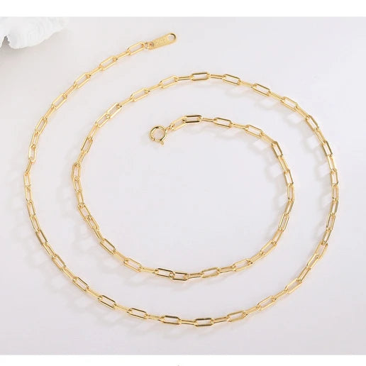 Wholesale 925 Sterling Silver Necklace Chain 18 Inches Link Charm Necklace with Hoop Closure