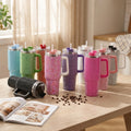 Shiny 40oz Rhinestone Cup Stainless Steel BPA Free 6-12hr Thermal Insulation Custom Logo Water Ice Coffee Travel Tumbler