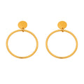 Classic Ins Style 18k Real Gold Stainless Steel Hoop Earrings