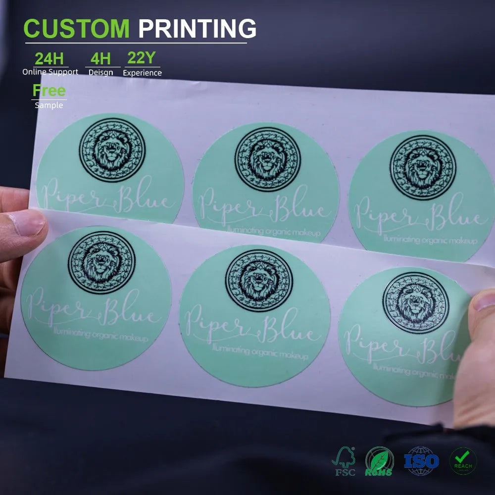 Seal Labels Waterproof Vinyl Adhesive Sticker for Laundry Pants Laptop Wig Candle Custom Logo OEM White Label