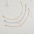 Lovely Cute Stainless Steel Pink Nature Seashell Heart Chain Bracelet Fine Charm for Mother's Day Gift