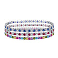 SB139 RINNTIN Bracelets Silver Jewelry 925 Sterling Round Diamond Cubic Zirconia Multi Colors CZ Tennis Bracelet Gift