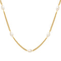JOOLIM Ready to Ship High End 18k Gold Plated Stainless Steel Fresh Water Pearl Satellite Curb Chain Necklace