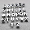 10 Pcs /Bag Electroplating Gold Color Silver Acrylic Single Alphabet Letter Bead for Handmade DIY Shoe Buckle Accessories