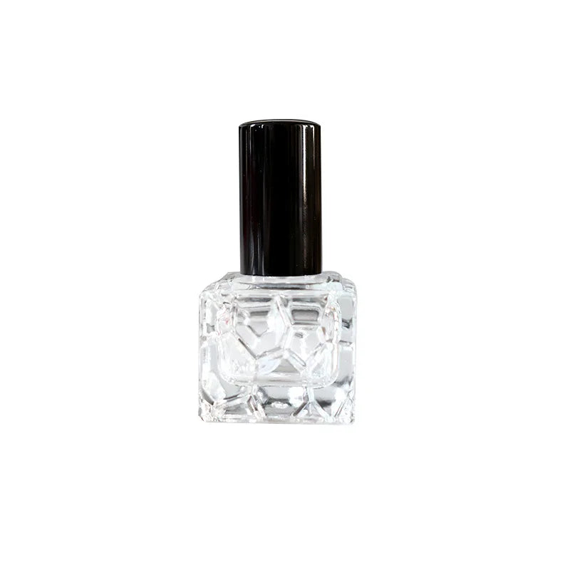Portable 10ml Clear Glass Square Perfume Bottle with Pump Sprayer and Hot Stamping for Travel & Cosmetic Trial Samples