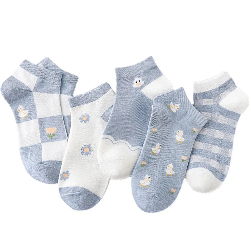 Hot Sale Women Girls Cotton Blue No Show Socks Summer Low Cut Ankle Socks Wholesale