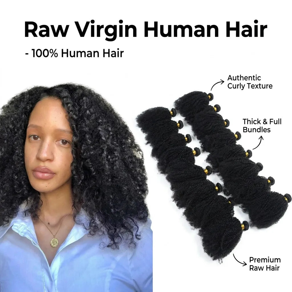 Afro Curly Human Hair Bundles 4B 4C Raw Virgin Human Hair Brazilian Kinky Curly Wholesale Factory Direct Free Sample Weave
