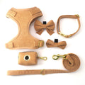 2026 New Arrival Popular Velvet Corduroy Adjustable Pet Harness Vest Set With Matching Collar Leash