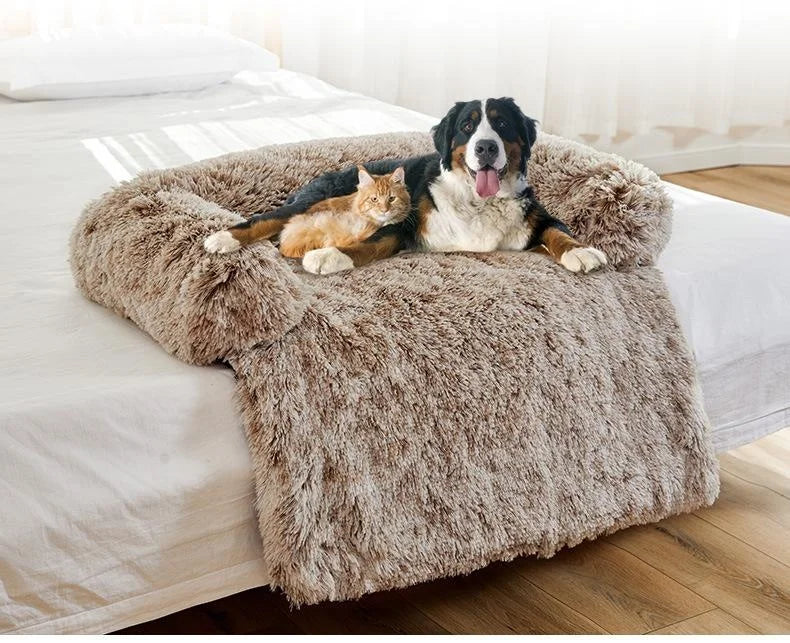 Super Soft Luxury Pet Sofa XL Cat Nest Bed with Solid Pattern Wool Material for Small Animals Small Medium Sizes for Sleep