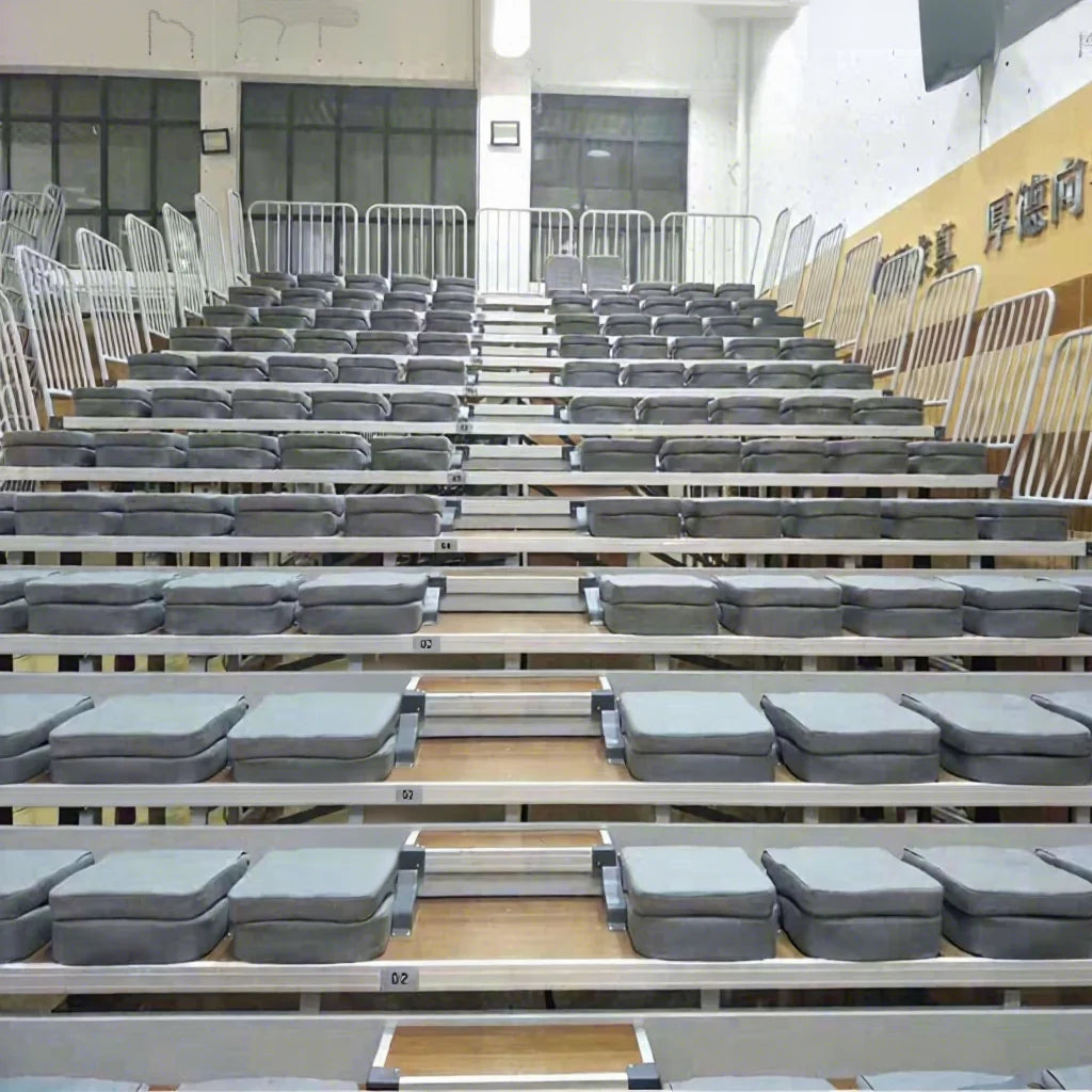 5 Rows 19ft HDPE Plastic Bleacher Seating Aluminum Side Cover &back Plate Outdoor Aluminum Bleacher