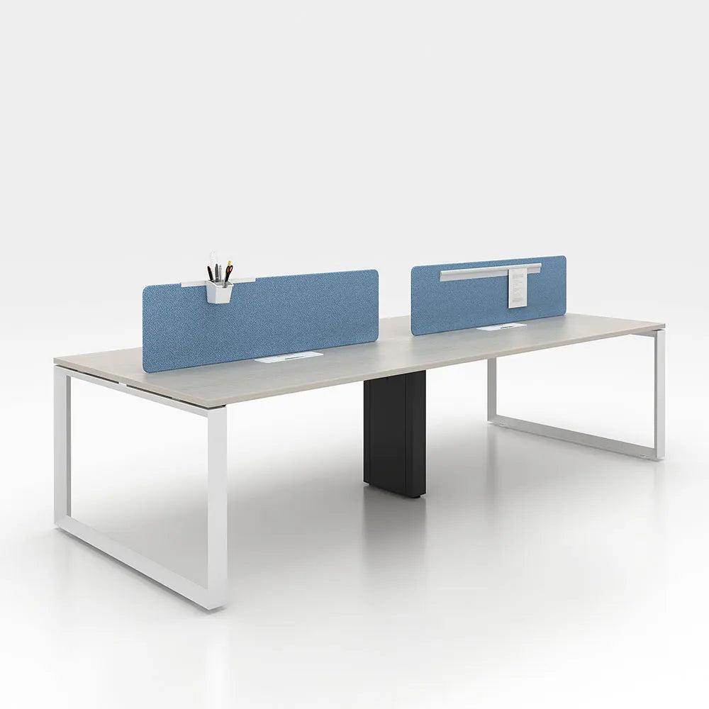 Xinda Clover Standard Size Factory Prices Modular 4 Seater Work Station Desk Metal Frame 10 Year Warranty ISO Certified Modern