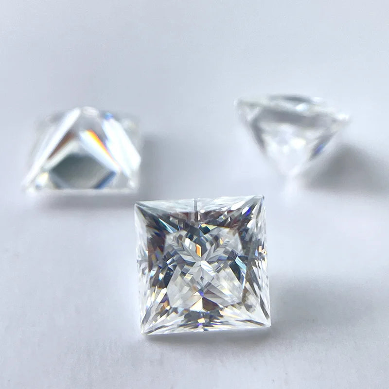 SICGEM Princess Cut Loose Synthetic Moissanite 3x3mm 11x11mm D Color VVS1 Clarity GRA Certified 9.25 Hardness for Ring Jewelry