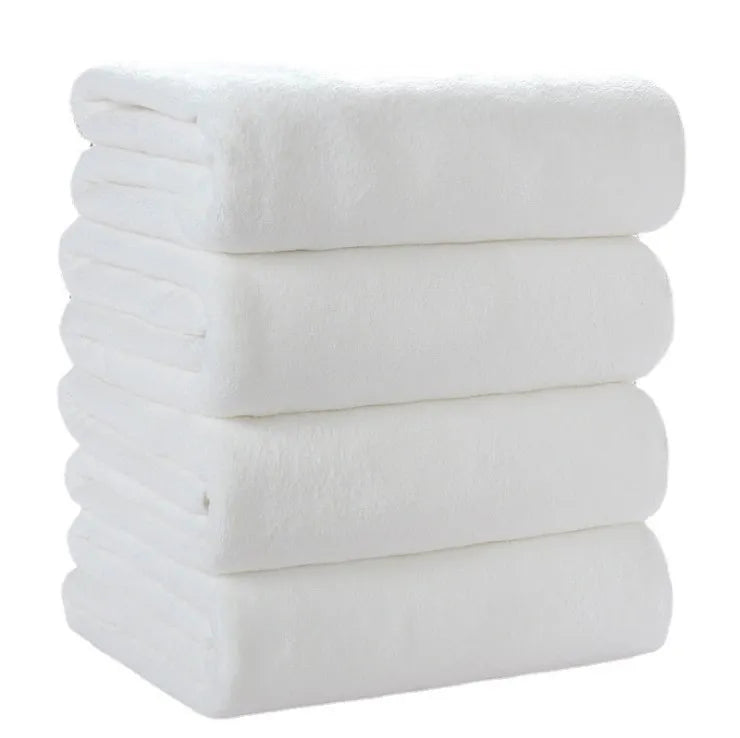 Sanding Process 400gsm Soft White Color Microfiber Bath Towels