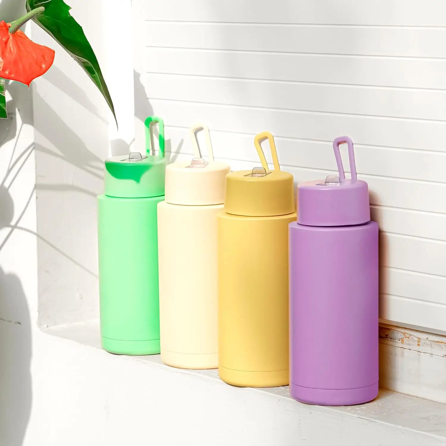 Stainless Steel Insulated Bottle with Straw 34oz Double Wall Vacuum Insulated Water Bottle Wide Mouth Thermos for Hot Cold Drink